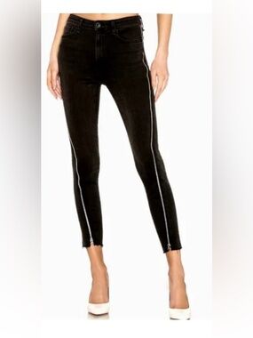 rag & bone Black Skinny Jeans with Side Zips